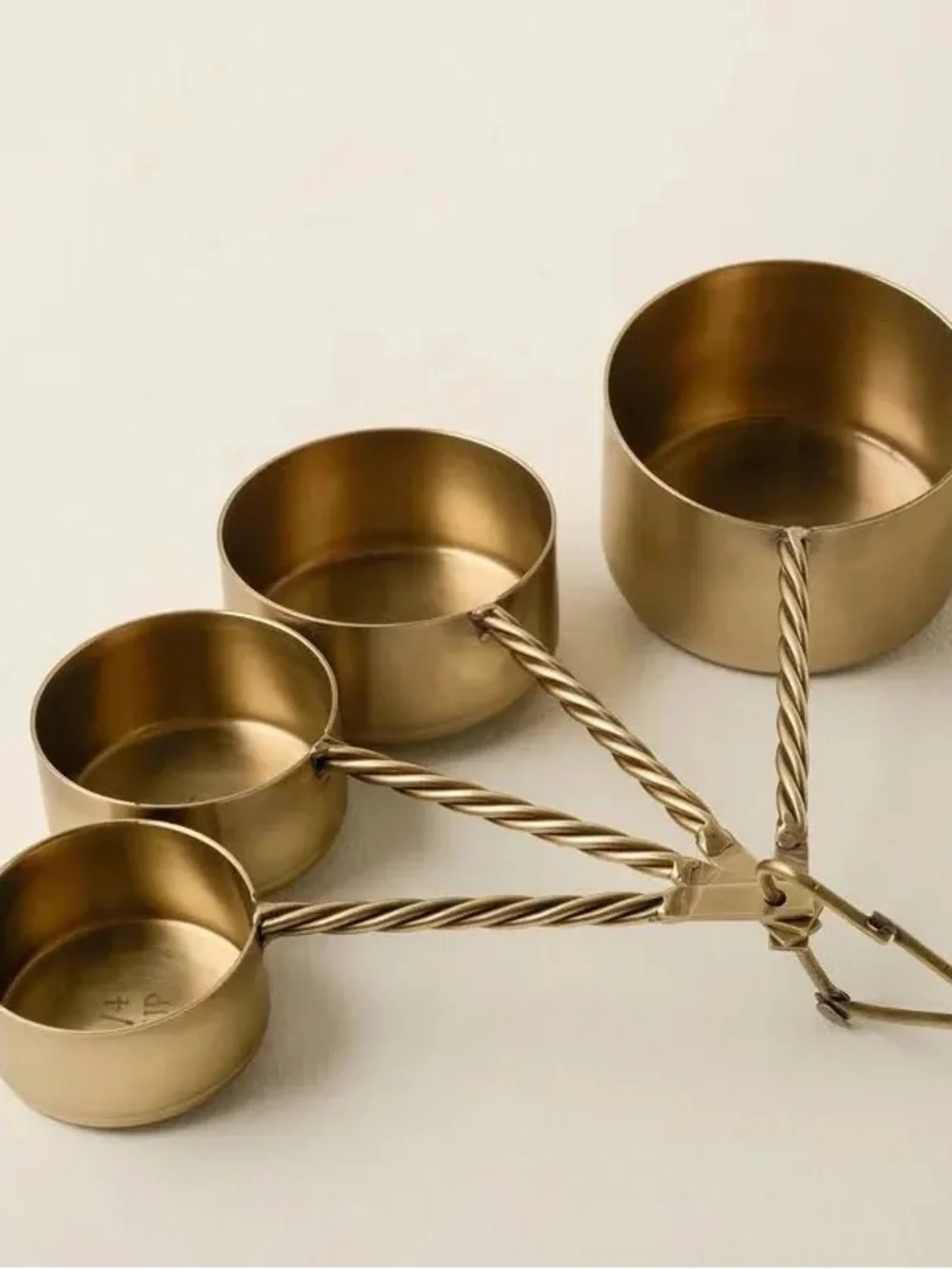 Magnolia antique brass twisted measuring cup set